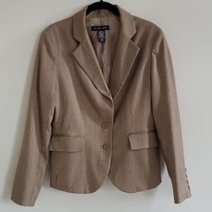 Dark tan with stripes size 10 blazer